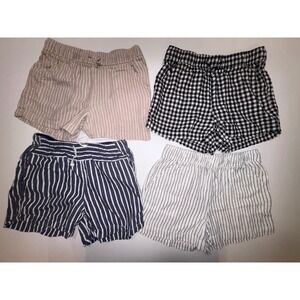 Old Navy/ Faded Glory Girls Size L 10-12 Shorts Lot 4 Striped Drawstring Casual
